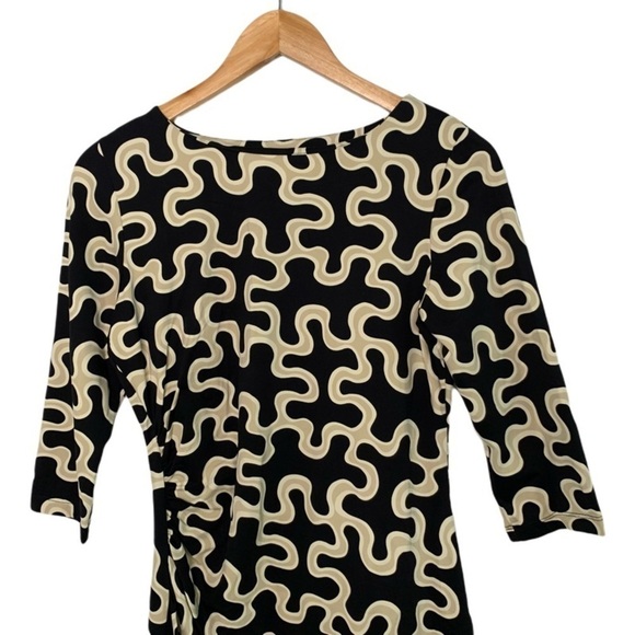 J. McLaughlin Black and Cream Patterned Dress - Picture 4 of 11